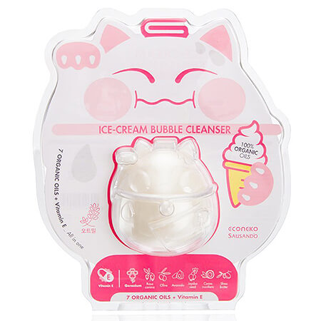 Econeko Ice-Cream Bubble Cleansing Pack Pomegranate Single Capsule  สบู่ก้อนล้างหน้า สูตรโอ๊ตมีล  สบู่ออแกนิค 100% ช่วยกระชับรูขมุขน และบำรุงผิวขณะล้างหน้า ให้ผิวสะอาดนุ่มกว่าที่เคย
